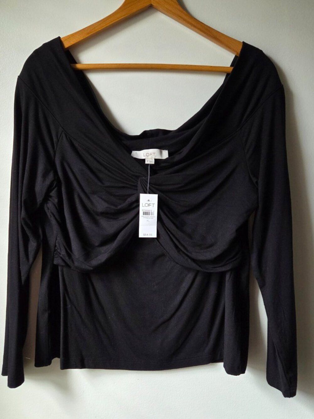 NWT LOFT BLACK SEXY TOP LONG SLEEVES TOP SIZE XL